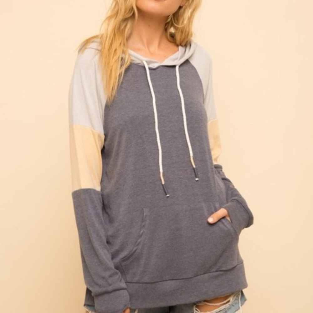 Hem & Thread Color Block Hoodie - Small - image 4